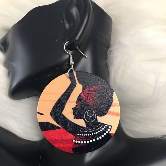 African Lady Earrings  - Picture 1 of 1